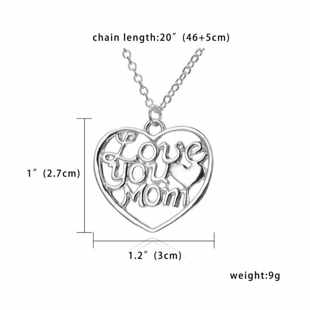 Silvertone MOM Chain Necklace - Picture 2 of 4
